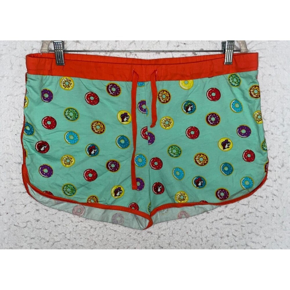 Buc-ee’s Donut Rainbow Pajama Shorts Women's 2XL Beaver Sleep Lounge Bottoms